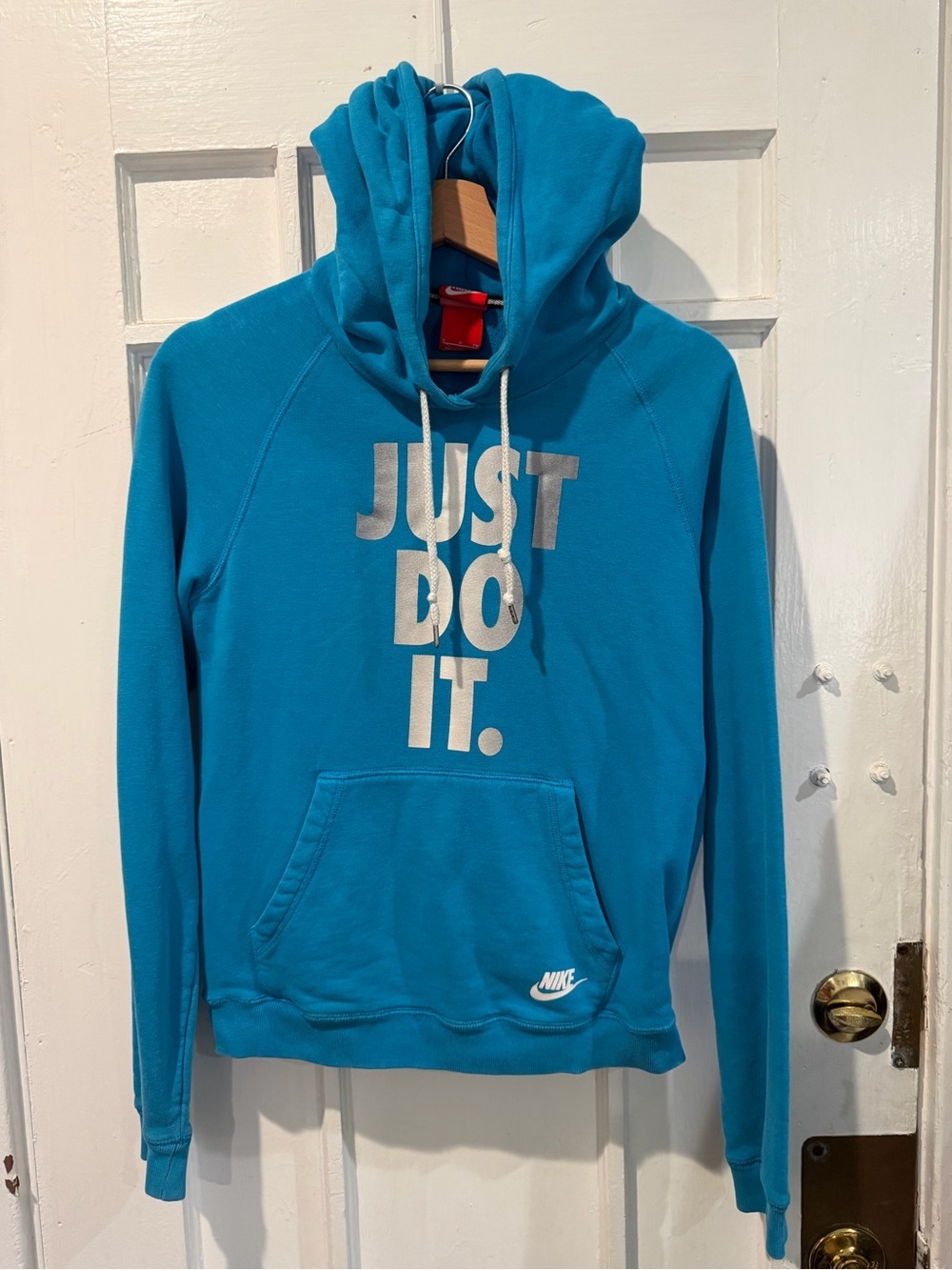 Nike Women's Turquoise Blue 'Just Do It' Hoodie